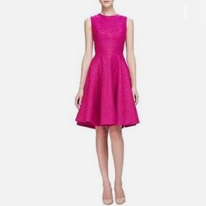 Hot pink shimmery Lela Rose flared dress size 6